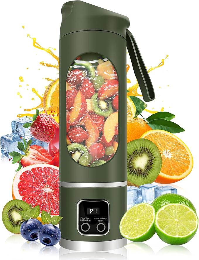Portable Blender Personal Electric USB | 500ml Portable Juicer for Shakes and Smoothies | Small Blender for Mixing (Purple)(Green)(White)