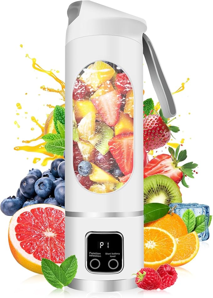 Portable Blender Personal Electric USB | 500ml Portable Juicer for Shakes and Smoothies | Small Blender for Mixing (Purple)(Green)(White)