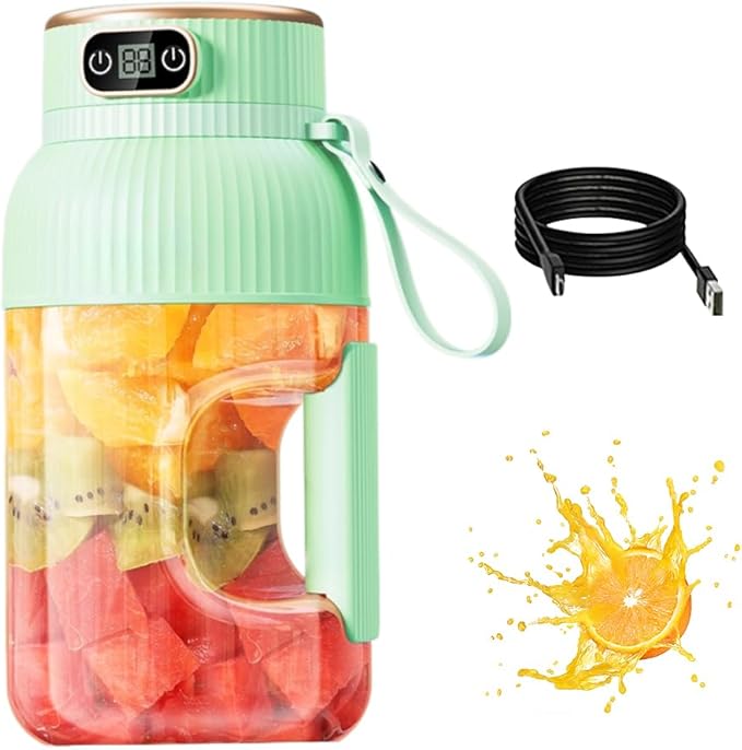 Portable Wireless Juicer Cup, 2026 New Personal Blender, Portable Juice Blenders for Outdoor Use, Fruit Juicer Cup for Office Workers, Rechargeable Mini Blender for Travel(Green)(Blue)(White)