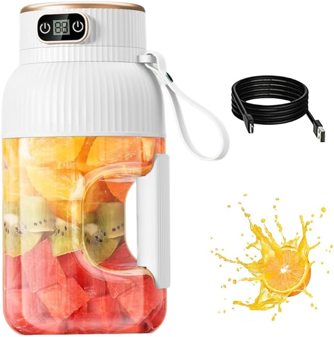 Portable Wireless Juicer Cup, 2026 New Personal Blender, Portable Juice Blenders for Outdoor Use, Fruit Juicer Cup for Office Workers, Rechargeable Mini Blender for Travel(Green)(Blue)(White)