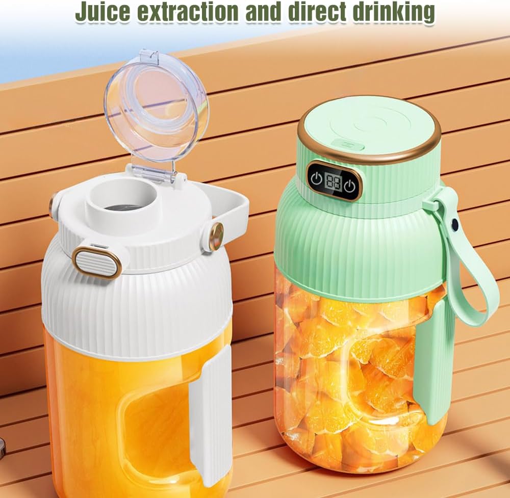 Portable Wireless Juicer Cup, 2026 New Personal Blender, Portable Juice Blenders for Outdoor Use, Fruit Juicer Cup for Office Workers, Rechargeable Mini Blender for Travel(Green)(Blue)(White)