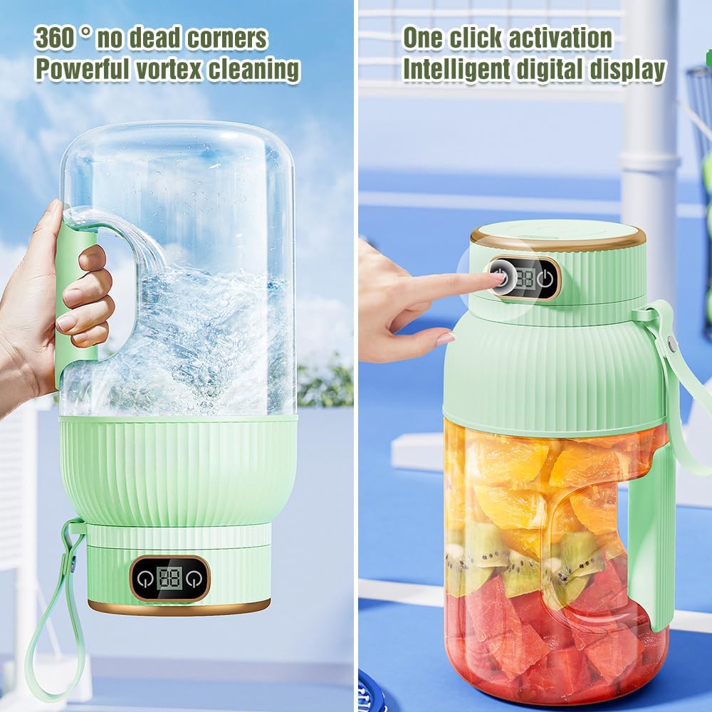 Portable Wireless Juicer Cup, 2026 New Personal Blender, Portable Juice Blenders for Outdoor Use, Fruit Juicer Cup for Office Workers, Rechargeable Mini Blender for Travel(Green)(Blue)(White)