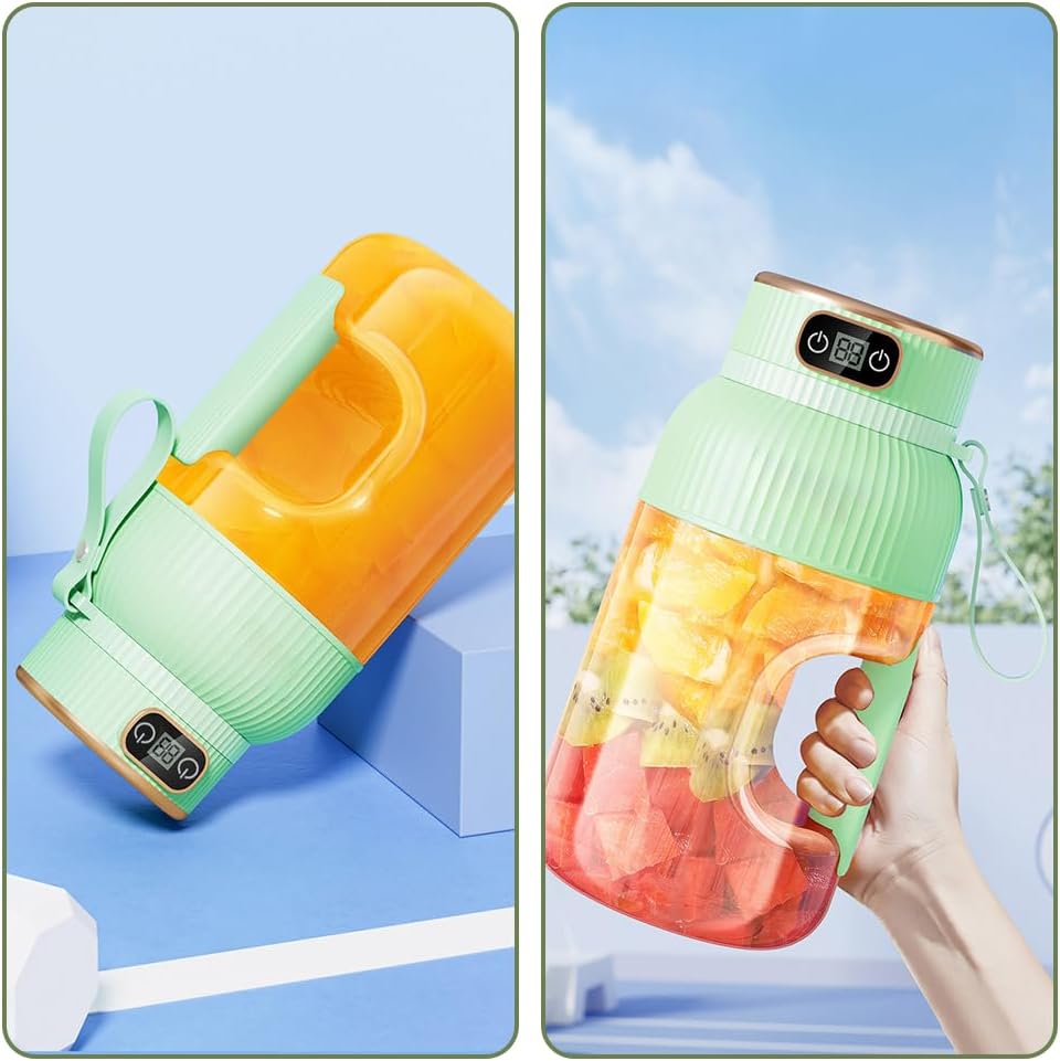 Portable Wireless Juicer Cup, 2026 New Personal Blender, Portable Juice Blenders for Outdoor Use, Fruit Juicer Cup for Office Workers, Rechargeable Mini Blender for Travel(Green)(Blue)(White)